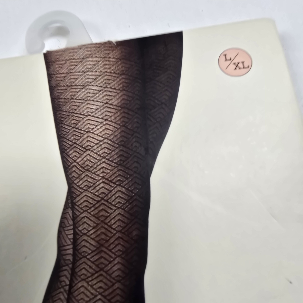 A New Day Fashion Tights - Black and Tan Patterns